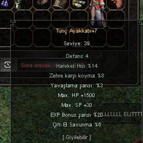  Elit +7 tunç ayakkabı
